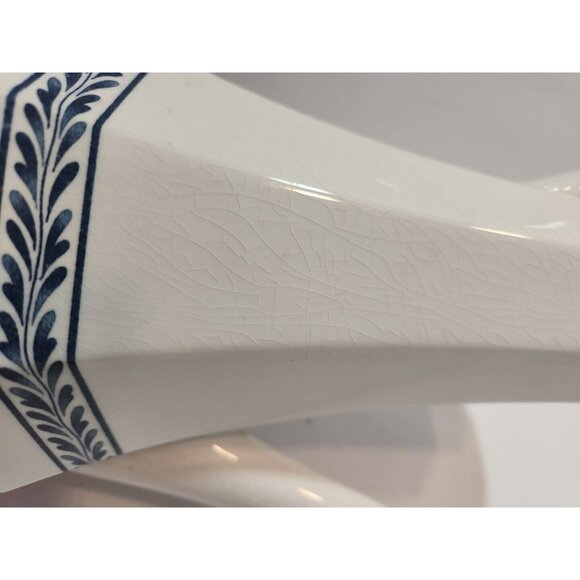 Vtg Independence Ironstone Castleton Japan Coffee Pot With Lid "Blue Tulip" - Picture 11 of 14